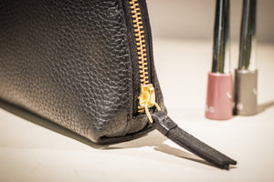 Medium Pebbled Leather Cosmetic Bag