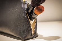 Load image into Gallery viewer, Large Pebbled Leather Cosmetic Bag