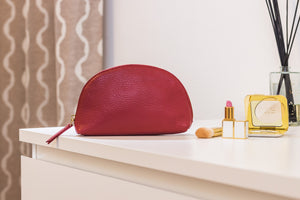 Small Pebbled Leather Cosmetic Bag