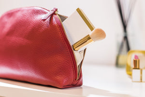 Small Pebbled Leather Cosmetic Bag