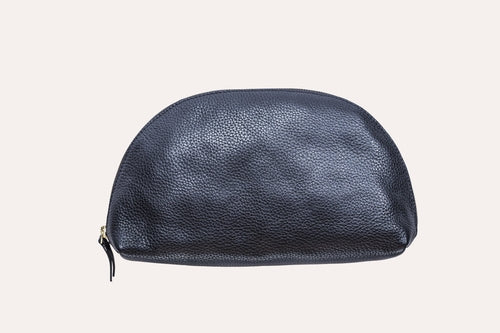 Large Pebbled Leather Cosmetic Bag